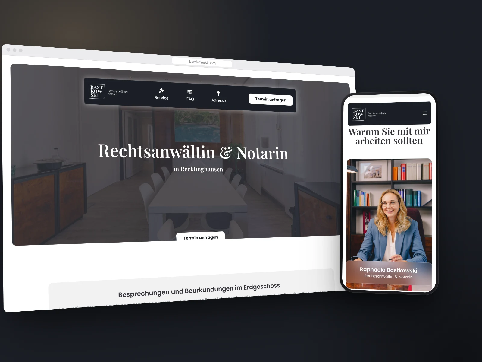 Bastkowski: Website für Rechtsanwältin & Notarin
