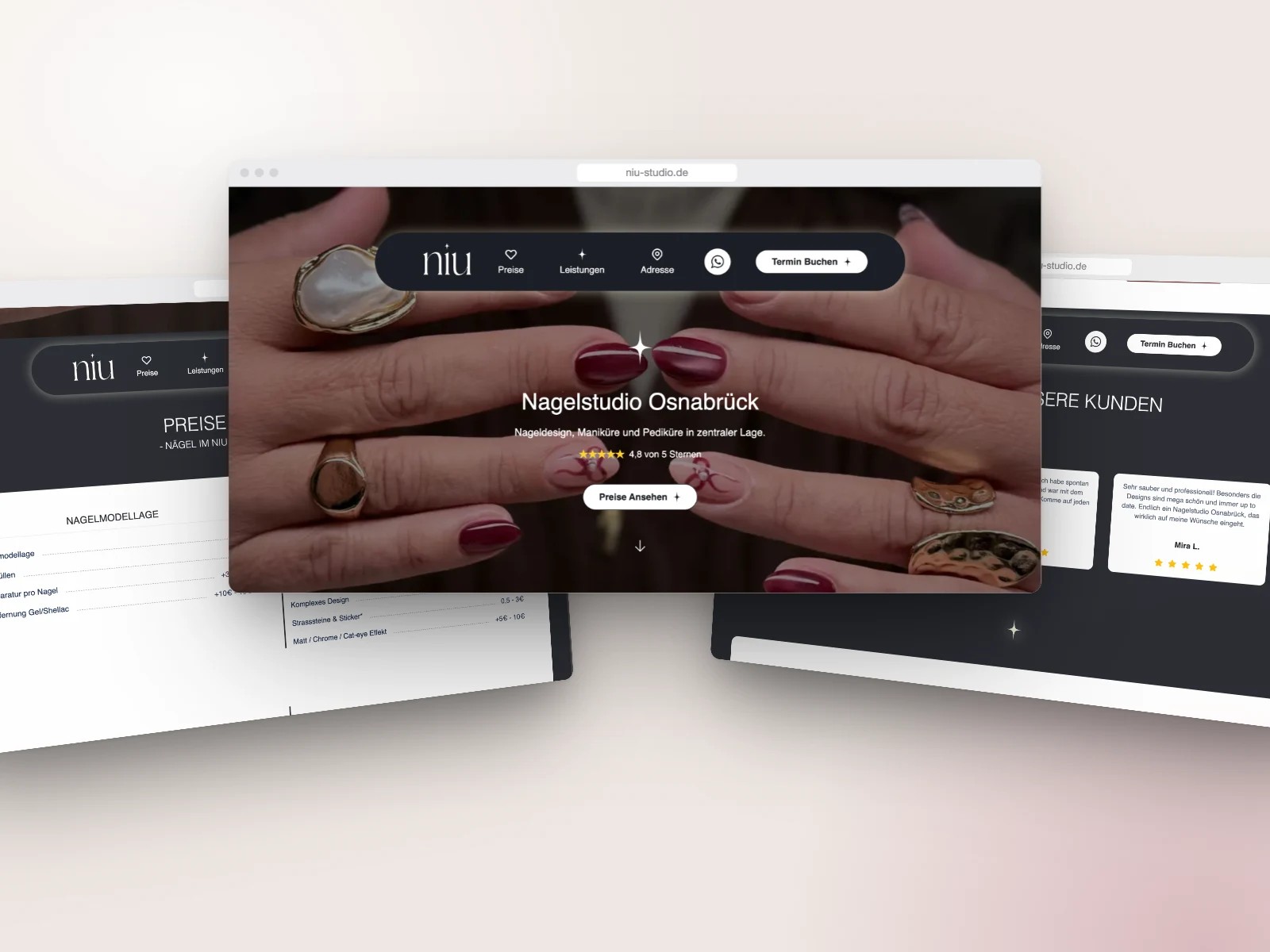 Niu Studio: Markenauftritt & Buchungs-Web